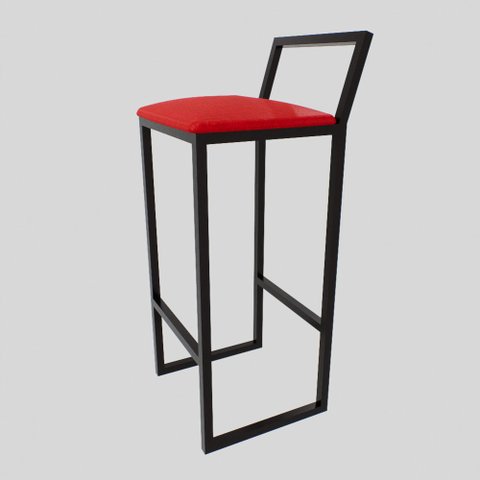 Banqueta Alta Balcão Bistrô Industrial Preta Confort Assento Estofado  Don Castro Decor