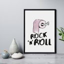 Ver imagem 1 de Quadro para Banheiro Rock N Roll 33x24cm:madeira Branca