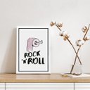 Ver imagem 2 de Quadro para Banheiro Rock N Roll 33x24cm:madeira Branca