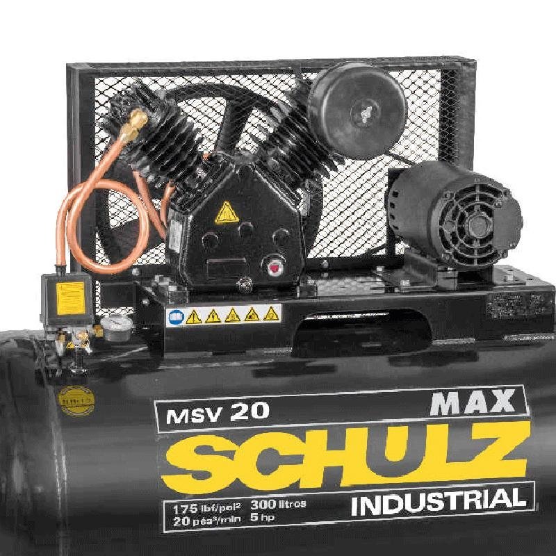 Compressor 20 Pés 5HP 300 Litros MAX Trifásico 2 Pistões 175 Libras SCHULZ - 2