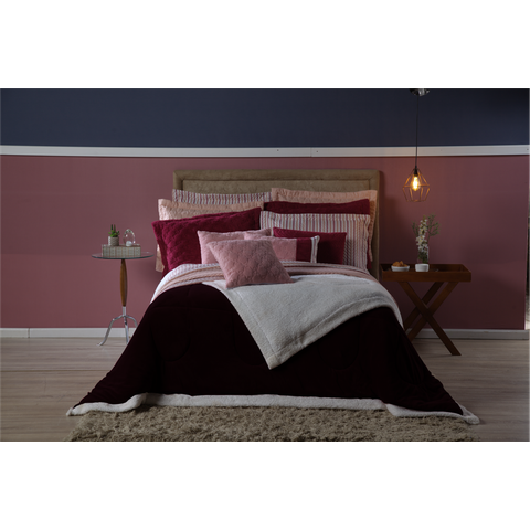 Cobredom Solteiro Dupla Face Sherpa:preto