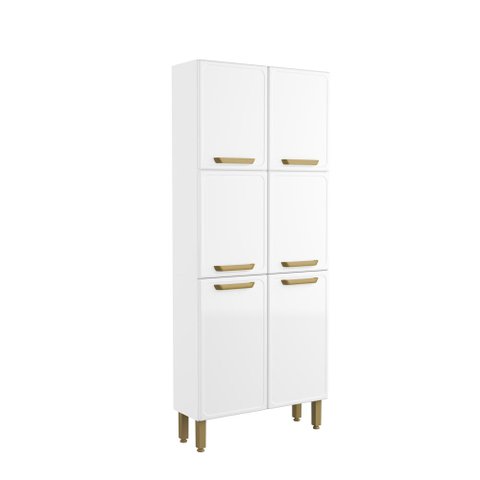 Armário Paneleiro de Aço 6 Portas Branco Bella Bertolini