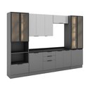 Ver imagem 2 de Cozinha Completa Lumina 13 Portas 4 Gavetas com Vidro Cinza - Telasul