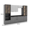 Ver imagem 4 de Cozinha Completa Lumina 13 Portas 4 Gavetas com Vidro Cinza - Telasul