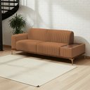 Ver imagem 2 de Sofá Molino 3 Lugares 210cm C/mesa Auxiliar Esquerdo Pés Ouro.f Bouclé Terracota - Nexta Casa