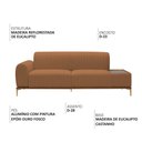 Ver imagem 3 de Sofá Molino 3 Lugares 210cm C/mesa Auxiliar Esquerdo Pés Ouro.f Bouclé Terracota - Nexta Casa