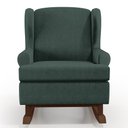 Ver imagem 6 de Kit 02 Poltronas De Amamentação Com Balanço Malu Base De Madeira P02 Linho Verde Musgo - Lyam