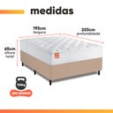 Ver imagem 3 de Cama Box Colchão Casal King Molas Ensacadas Real 193x203x65cm Branco / Bege Inducol