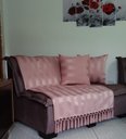 Ver imagem 4 de Capa manta sofá sala xalé rosa jacquard 0,90x1,80