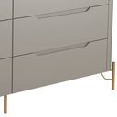 Ver imagem 5 de Cômoda para Quarto Closet Orgânica 6 Gavetas Pés Industrial Dourado Bliss I03 Grigio - Lyam Decor