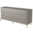 Ver imagem 4 de Cômoda para Quarto Closet Orgânica 6 Gavetas Pés Industrial Dourado Bliss I03 Grigio - Lyam Decor