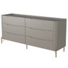 Cômoda para Quarto Closet Orgânica 6 Gavetas Pés Industrial Dourado Bliss I03 Grigio - Lyam Decor - 4