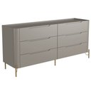 Ver imagem 1 de Cômoda para Quarto Closet Orgânica 6 Gavetas Pés Industrial Dourado Bliss I03 Grigio - Lyam Decor