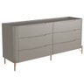 Cômoda para Quarto Closet Orgânica 6 Gavetas Pés Industrial Dourado Bliss I03 Grigio - Lyam Decor - 1
