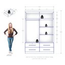 Ver imagem 3 de Guarda Roupa Solteiro Maximus Plus 4 Portas de Bater 4 Gavetas Marrom/Jacaranda/Off White