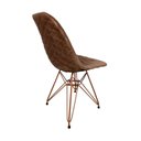 Ver imagem 4 de Kit 4 Cadeiras Jantar Estofadas Caramelo Eiffel Eames Base Cobre - Cor: Caramelo
