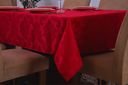 Ver imagem 2 de toalha de mesa quadrada 4 lugares tecido jacquard 1,35x1,50:vermelho