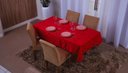 Ver imagem 3 de toalha de mesa quadrada 4 lugares tecido jacquard 1,35x1,50:vermelho