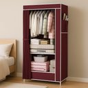 Ver imagem 2 de Cabideiro Organizador de Roupas Sapatos Brinquedo Roupa de Cama com 1 Prateleira Multiuso Portatil L