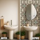 Ver imagem 3 de 20 Revestimentos Azulejo Português Autocolante Área Gourmet - 25x25cm