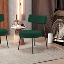 Ver imagem 2 de Poltrona Decorativa Para Sala De Estar Base Fixa Londres L02 Bouclê Verde - Lyam Lyam Decor