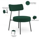 Ver imagem 4 de Poltrona Decorativa Para Sala De Estar Base Fixa Londres L02 Bouclê Verde - Lyam Lyam Decor