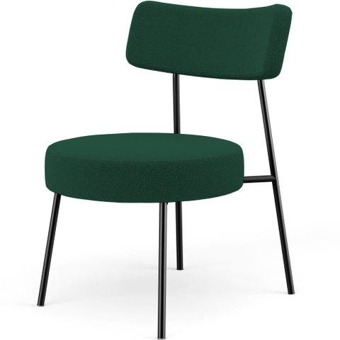 Poltrona Decorativa Para Sala De Estar Base Fixa Londres L02 Bouclê Verde - Lyam Lyam Decor