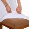 Kit 4 Capas Cadeira Jantar Impermeável Branca Decoração de Mesa - 4