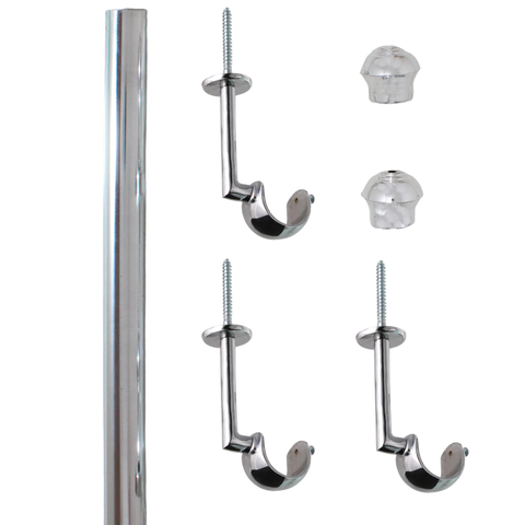 Kit Varão para Teto 2,20mts 28mm Cromado