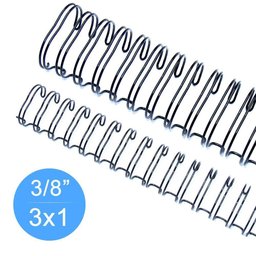 Wire-o Garra Duplo 3/8 60 Folhas A4 3x1 Preto 100 Unidades - 2