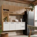 Ver imagem 1 de Armário de Cozinha Completo 180cm Juliana com Nicho MDF Off White