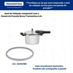 Borracha Silicone Cristal Original Panela de Pressão Tramontina Brava 4,5l - 3