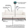Sofá Living 3 Lugares com Pés de Ferro Almofadas Soltas 220cm Saiph Bouclê Off White - 5