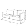 Sofá Living 3 Lugares com Pés de Ferro Almofadas Soltas 220cm Saiph Bouclê Off White - 7