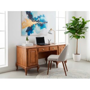 Escrivaninha 2 Portas 2 Gavetas Pés Luis Xv Linz Móveis 80 X 176 X 50 Cm (a X L X P)