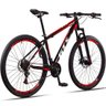 Bicicleta 29 Gt Sprint Mx7 Freio Disco Mtb Preto+Vermelho - 5
