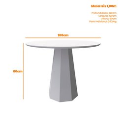 Mesa de Jantar Isis 1,0X1,0 Preto New Ceval - 2