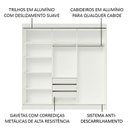 Ver imagem 7 de Guarda-roupa Casal Austin 4 Portas 3 Gavetas Branco
