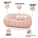 Ver imagem 3 de Sofá 2 Lugares com Puff e Poltrona Orgânica Fixa Cloud Bouclê E03 - D'Rossi Cor Rose