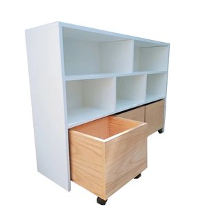 Estante De Nichos Com Baús Organizadores Natan 100% Mdf