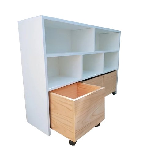 Estante de Nichos com Baús Organizadores Natan 100% Mdf