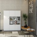 Ver imagem 4 de Armário Alto com Nichos e 05 Portas 161,5x135x42cm Wlan135 Branco Tx