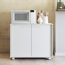 Ver imagem 4 de Balcão 2 Portas 2 Prateleiras 4 Pés Rodízios Bbc 14 Linha Line - Brv Móveis