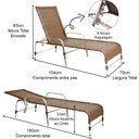 Ver imagem 7 de Kit 4 Cadeiras e Mesa 2 Espreguiçadeiras 1 Chaise Alumínio Trama Original