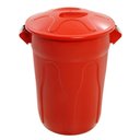 Ver imagem 1 de Lixeira Plástico Vermelha com Tampa Sobreposta de 100 Litros - CR100V - JSN Cesto Plástico Vermelho 
