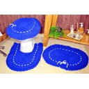 Ver imagem 1 de Jogo de Banheiro em Crochê - Azul Marinho Arte & Tear Jogo de Banheiro Crochê