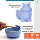 Ver imagem 4 de Kit 10 Pçs Alimentação para Bebê Silicone Infantil Ventosa Azul