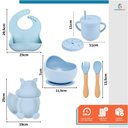 Ver imagem 2 de Kit 10 Pçs Alimentação para Bebê Silicone Infantil Ventosa Azul