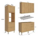 Ver imagem 5 de Cozinha Modulada Estela 190cm Aéreo Torre Quente 4 Peças Cor:freijó