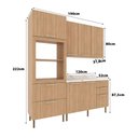 Ver imagem 3 de Cozinha Modulada Estela 190cm Aéreo Torre Quente 4 Peças Cor:freijó